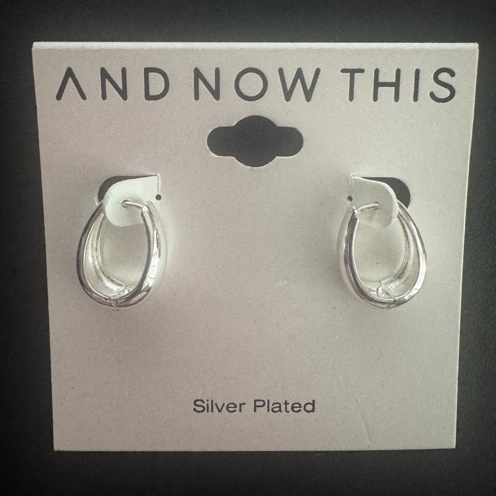 AND NOW THIS - Silver Plated Ring Earrings